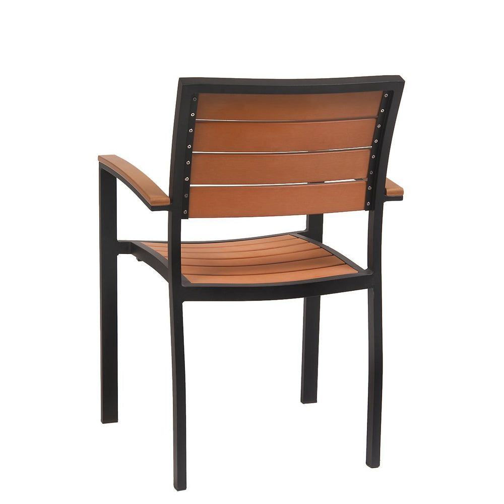 Aluminum Armchair with Imitation Teak Slats