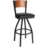 dale solid wood back swivel bar stool