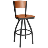 dale solid wood back swivel bar stool