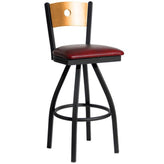 darby circle wood back swivel bar stool