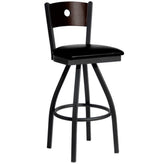 darby circle wood back swivel bar stool