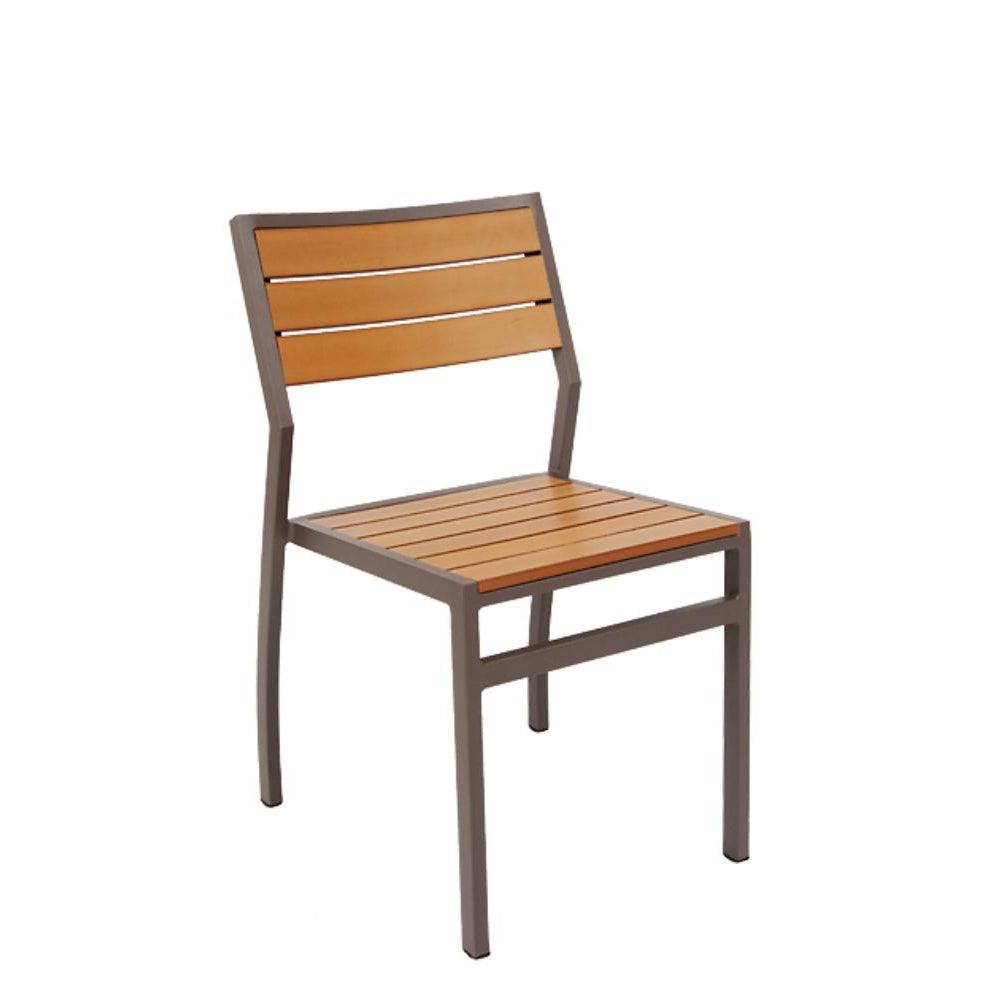 aluminum chair imitation teak slats