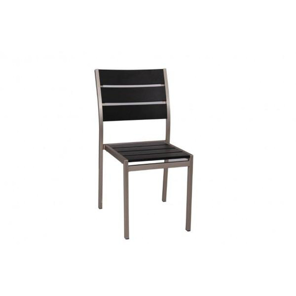 sol outdoor aluminum chair with synthetic teak slats 99