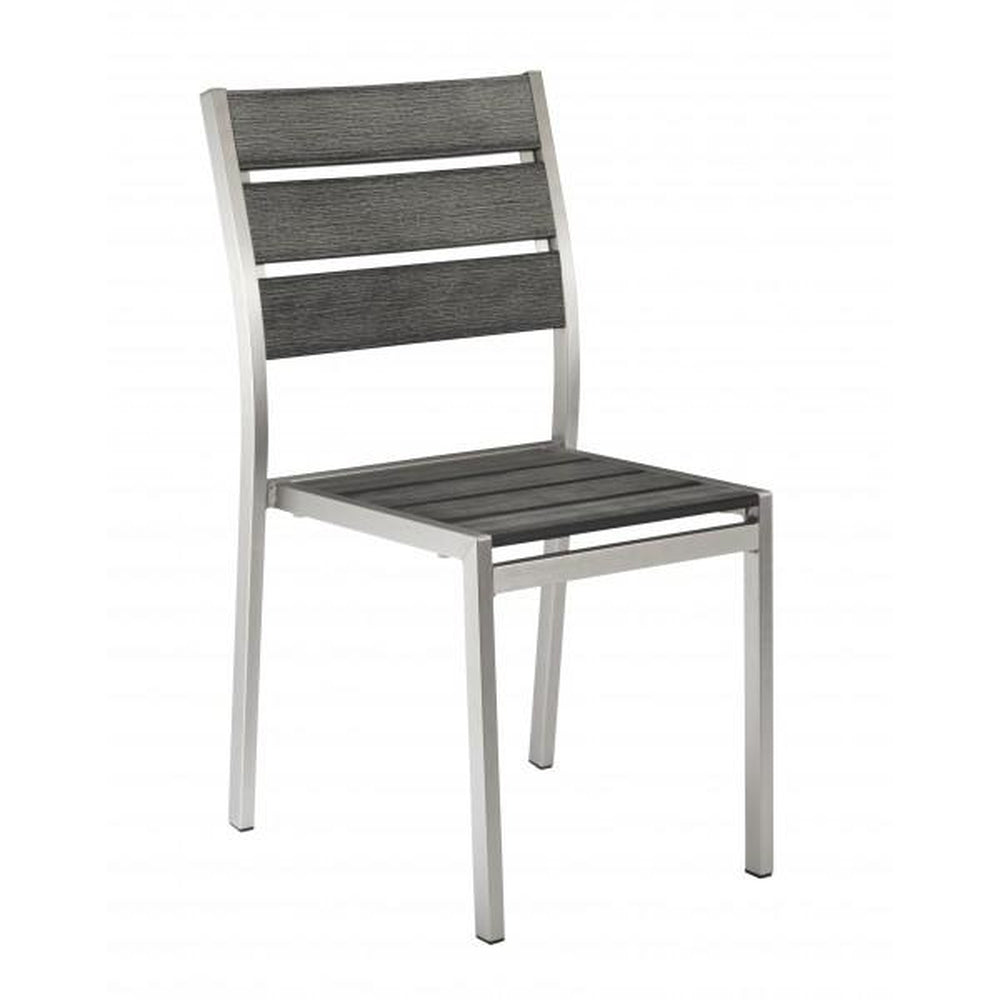 sol outdoor aluminum chair with synthetic teak slats 99