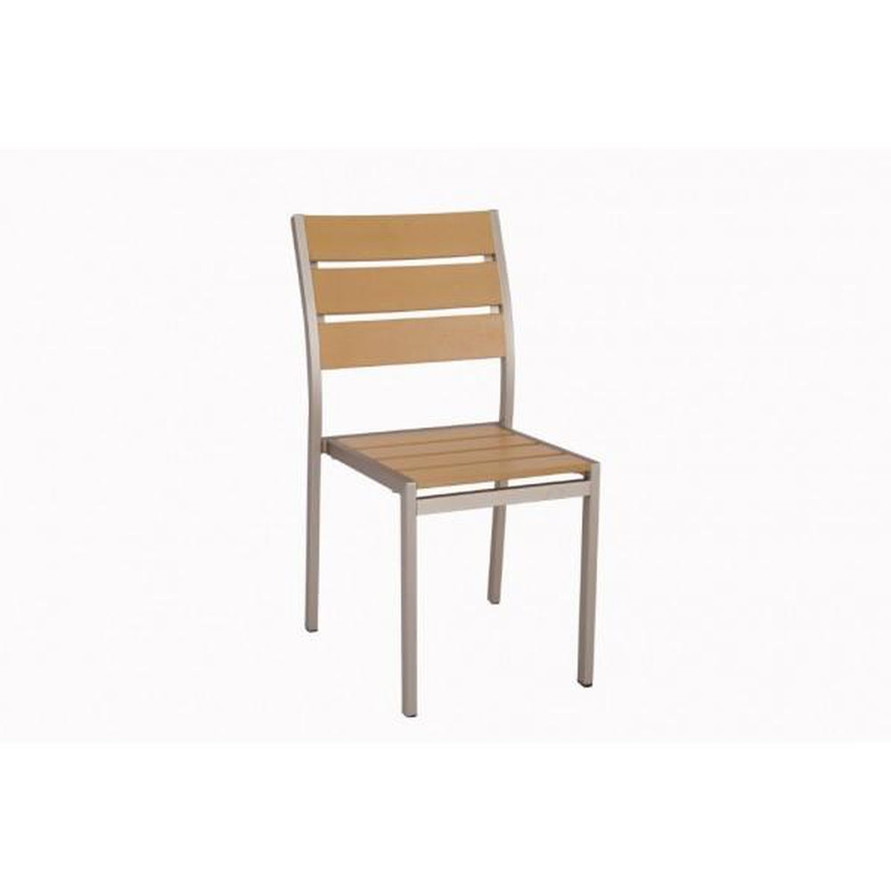 sol outdoor aluminum chair with synthetic teak slats 99