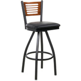 espy slotted wood back swivel bar stool