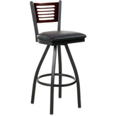 espy slotted wood back swivel bar stool