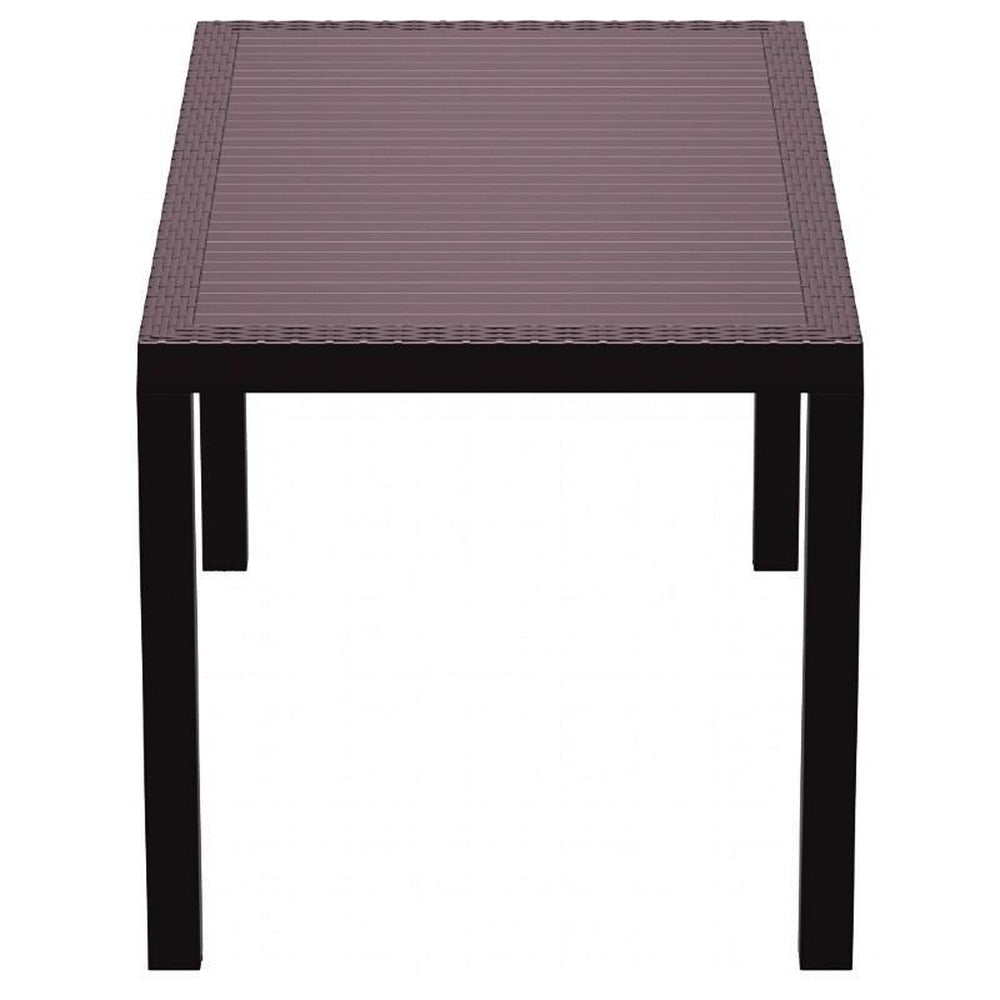 orlando wickerlook rectangle dining table dark gray 55 inch