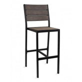 outdoor aluminum bar stool with synthetic teak slats 99