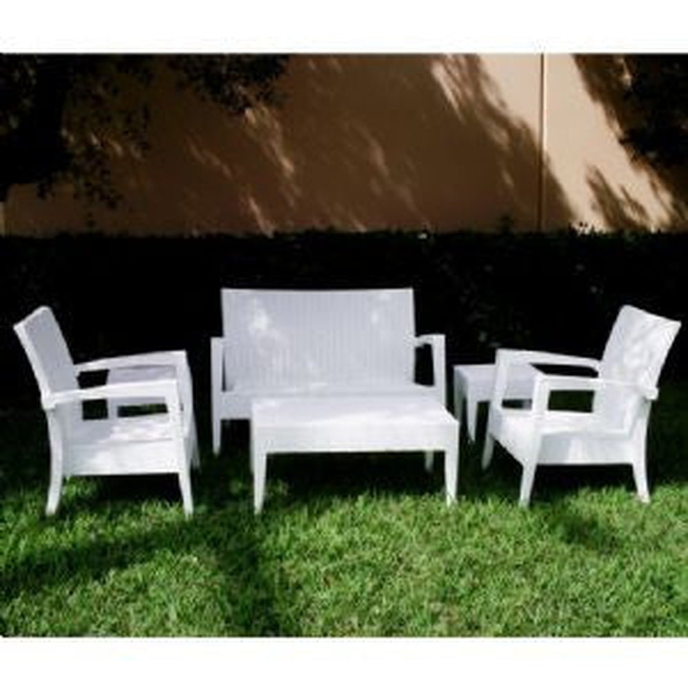 miami resin wickerlook conversation set 6 piece white isp991s wh