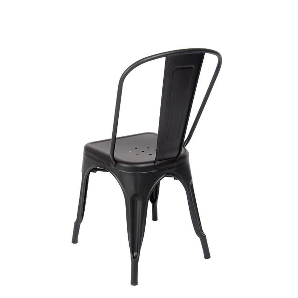 Indoor Metal Chair In Matte Black Finish