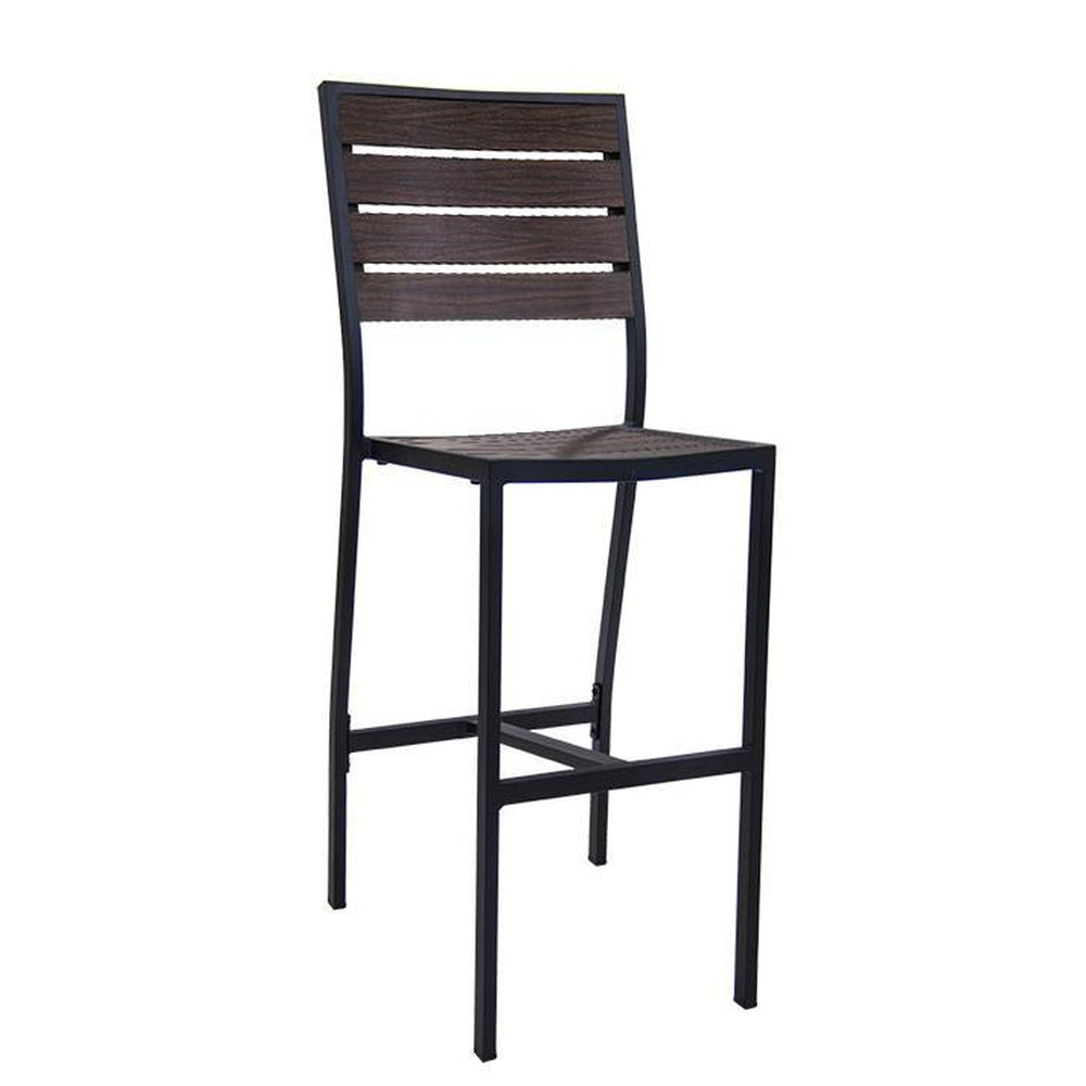 aluminum barstool with aluminum slats seat and back