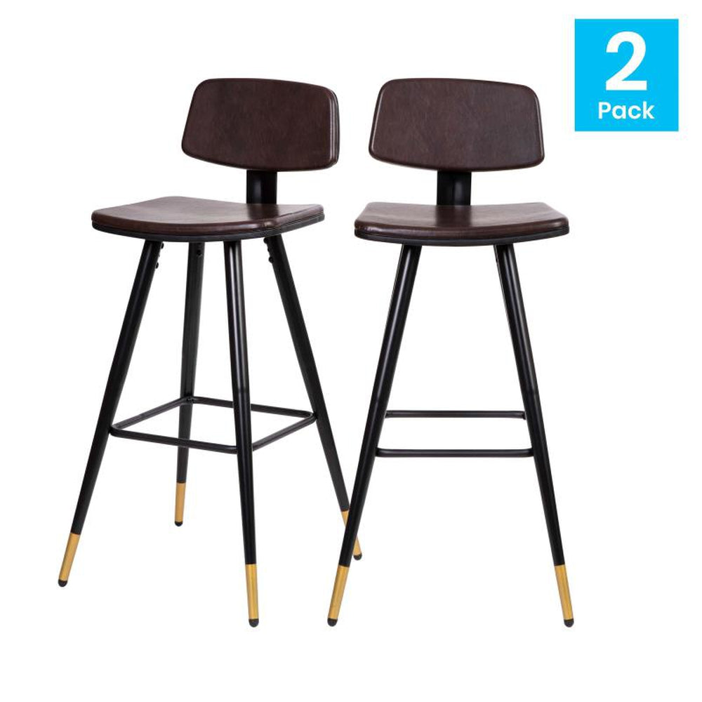 Kora Low Back Barstool LeatherSoft Upholstery - Set of 2