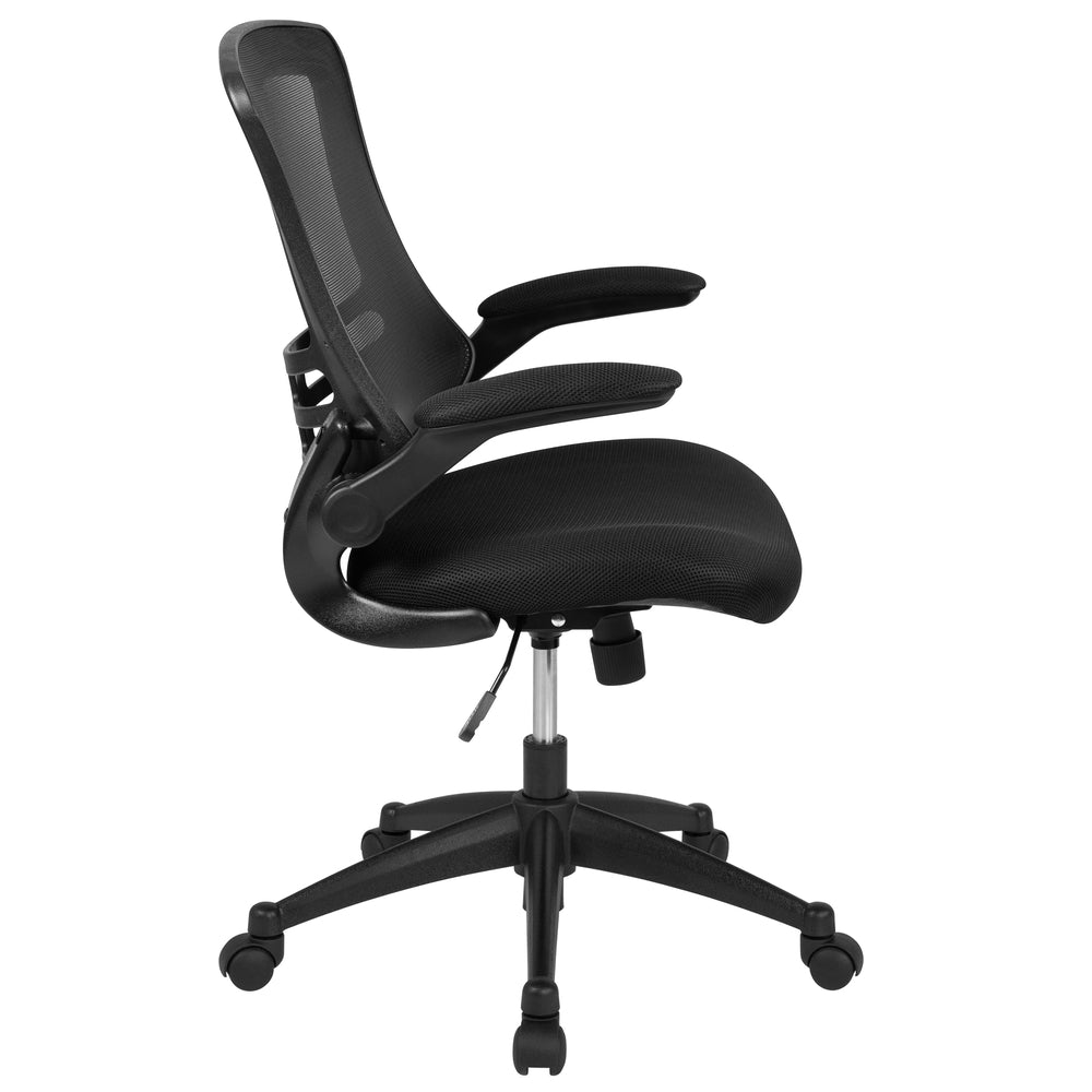 mid back black mesh swivel ergonomic task office chair