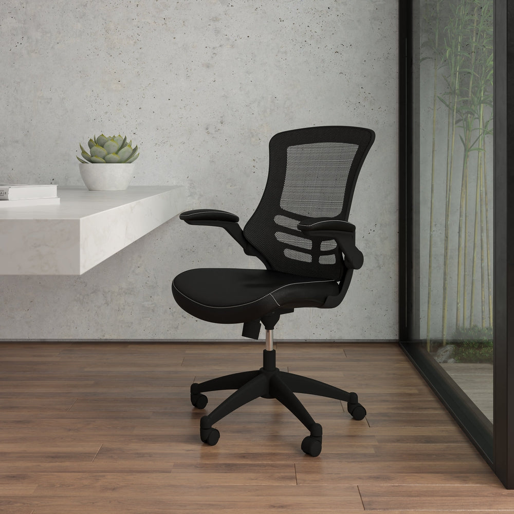 mid back office desk chair with wheels