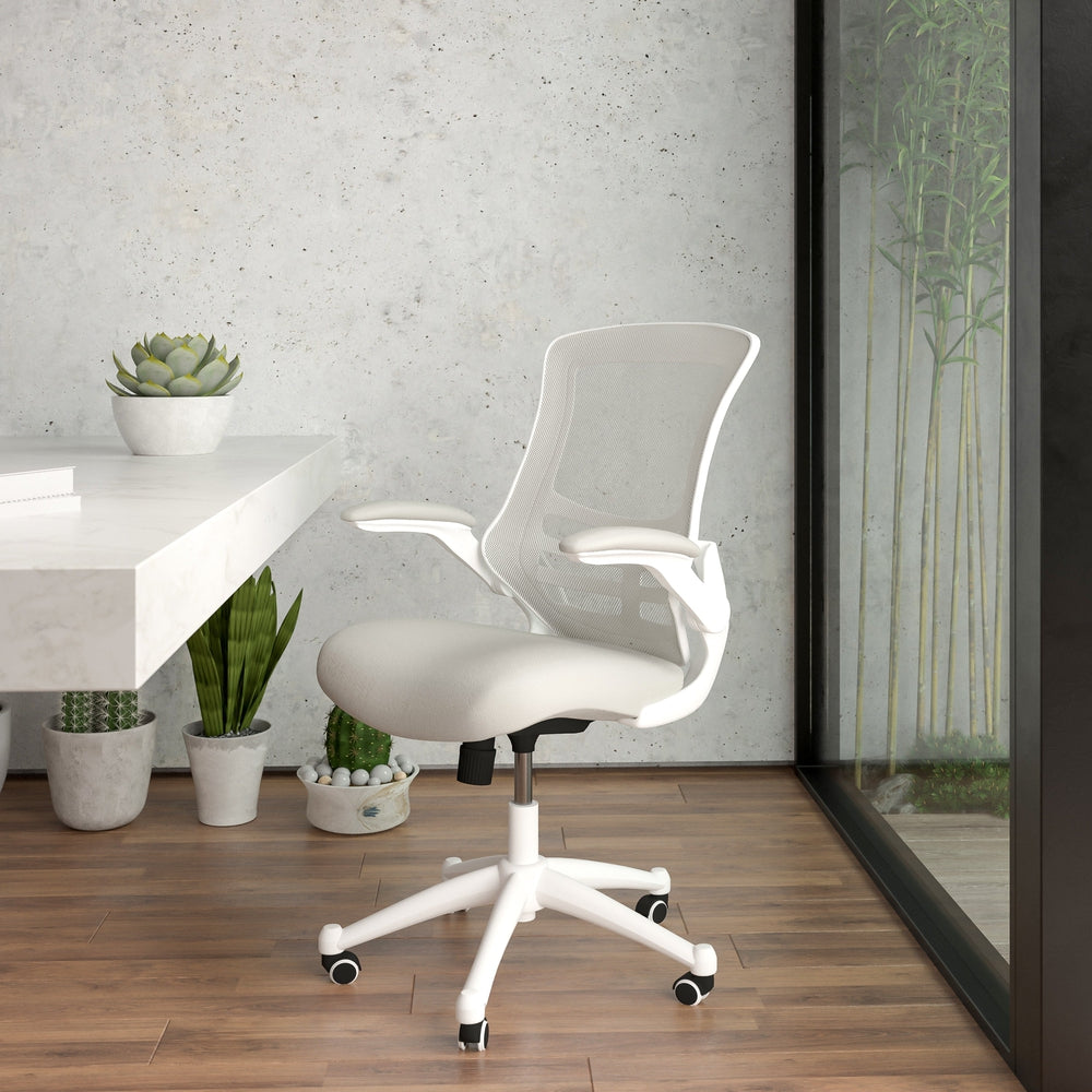 Mid-Back White Mesh Swivel Ergonomic Task Office Chair