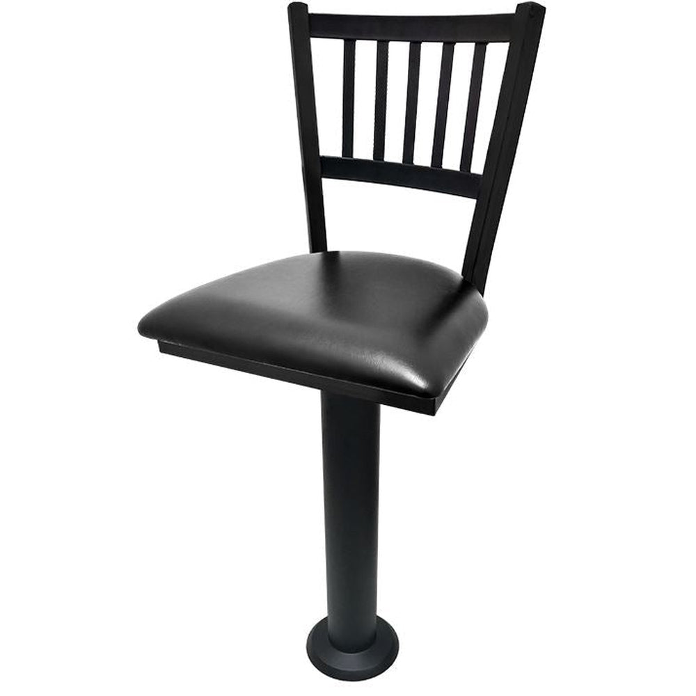 Vertical Back Restaurant Bolt Down Pedestal Barstool