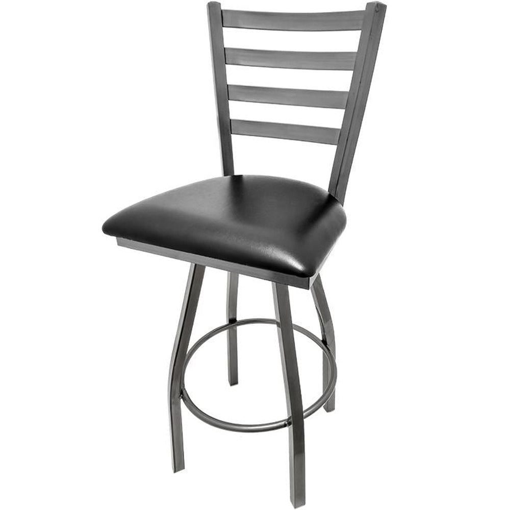 Ladderback Barstool with Clear Coat Swivel Frame