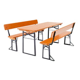 Classic Outdoor Beer Garden Table and Bench Set with Backrests