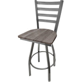 Ladderback Barstool with Clear Coat Swivel Frame