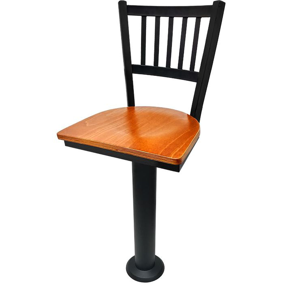 Vertical Back Restaurant Bolt Down Pedestal Barstool