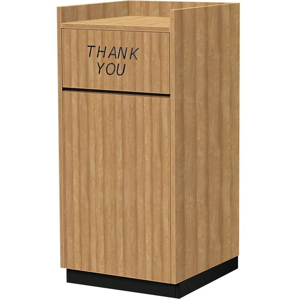 Trash Receptacles with “THANK YOU” Swing Door and Sturdy Metal Base