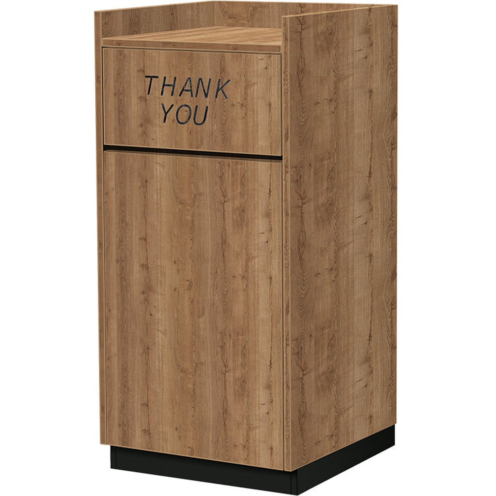 Trash Receptacles with “THANK YOU” Swing Door and Sturdy Metal Base