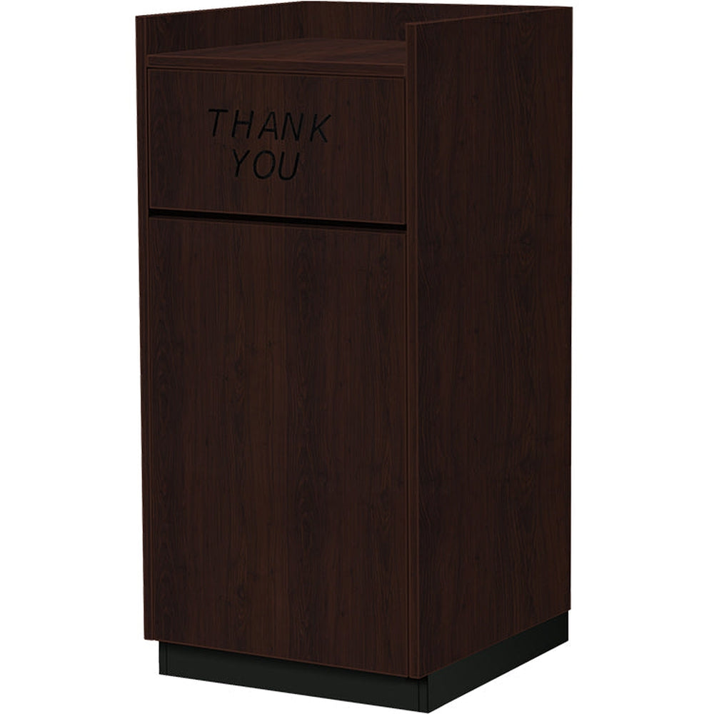 Trash Receptacles with “THANK YOU” Swing Door and Sturdy Metal Base