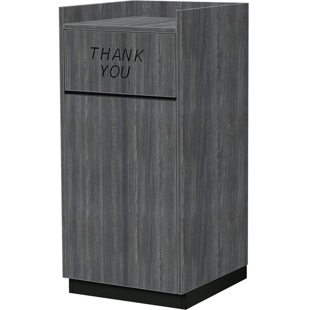 Trash Receptacles with “THANK YOU” Swing Door and Sturdy Metal Base