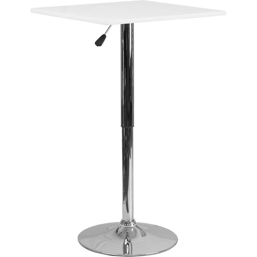 23 75 square adjustable height white wood table adjustable range 33 40 5