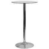 23 75 round glass table with 41 75h chrome metal base