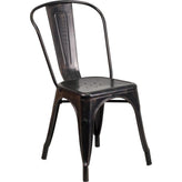 tolix style black metal indoor outdoor stackable chair