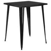 tolix style 31 5 square bar height black metal indoor outdoor table