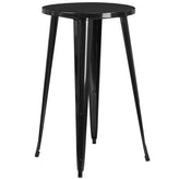 24 round black metal indoor outdoor bar height table