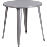 30 round black metal indoor outdoor table