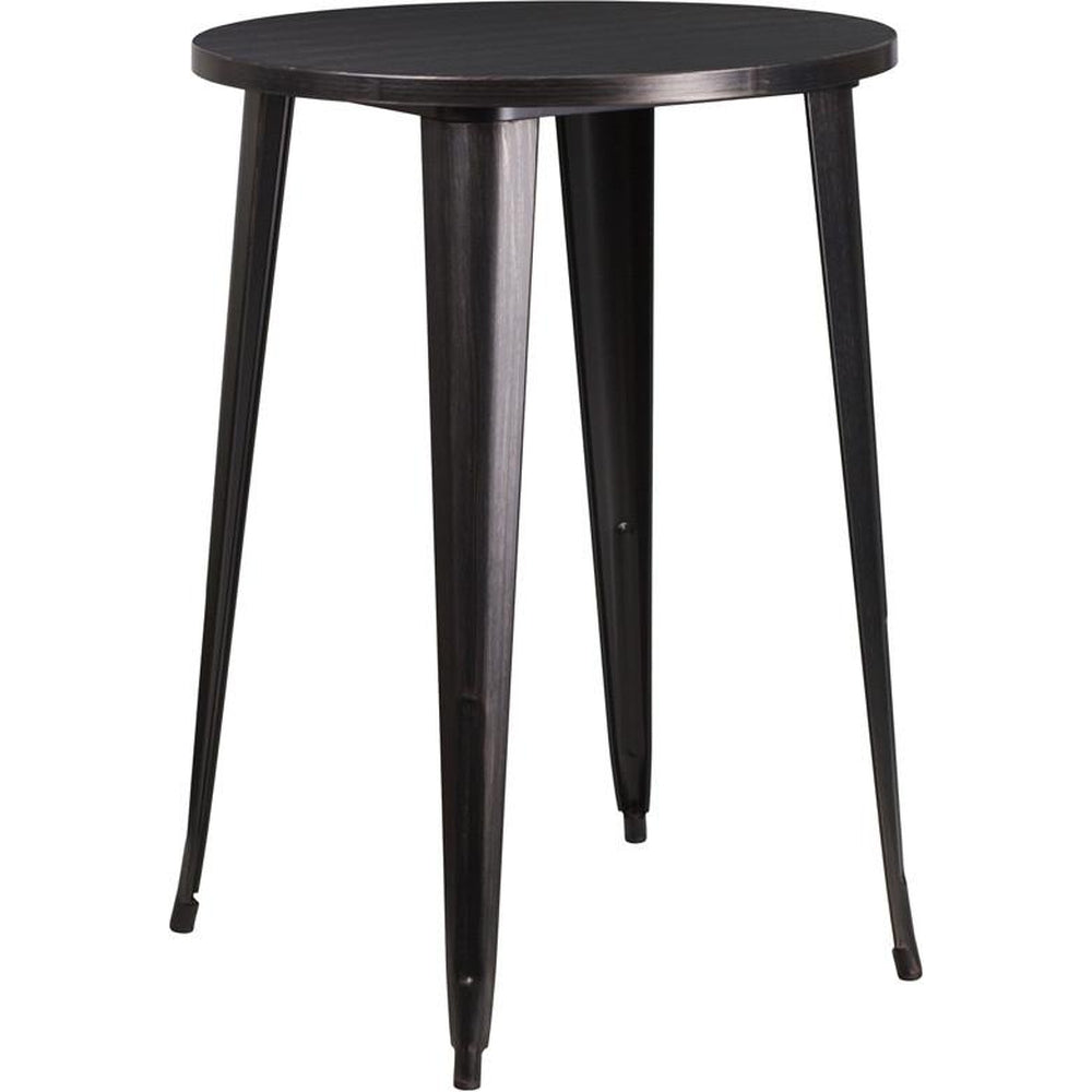 30 round black metal indoor outdoor bar height table