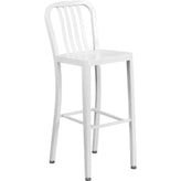 commercial cafe 30 high black metal indoor outdoor barstool with vertical slat back