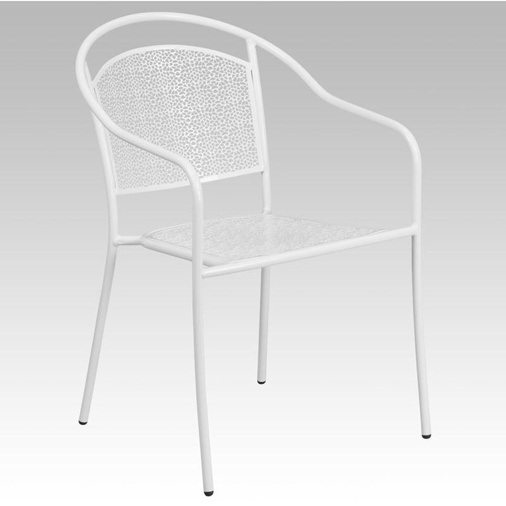 gold indoor outdoor steel patio arm chair with round back