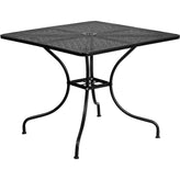 35 5 blue steel patio table