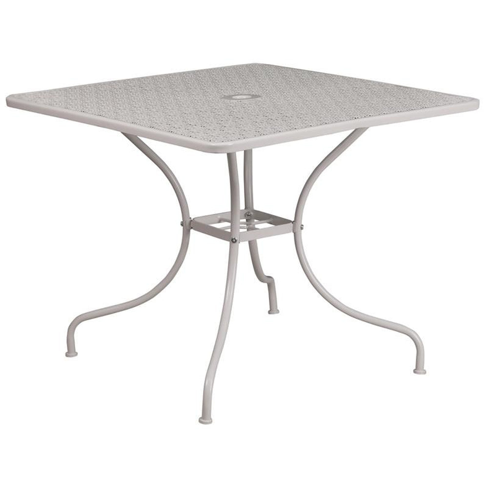 35 5 blue steel patio table