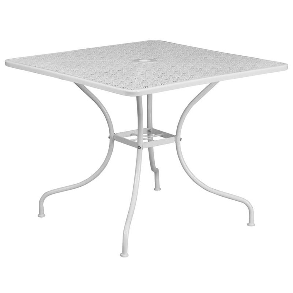 35 5 blue steel patio table