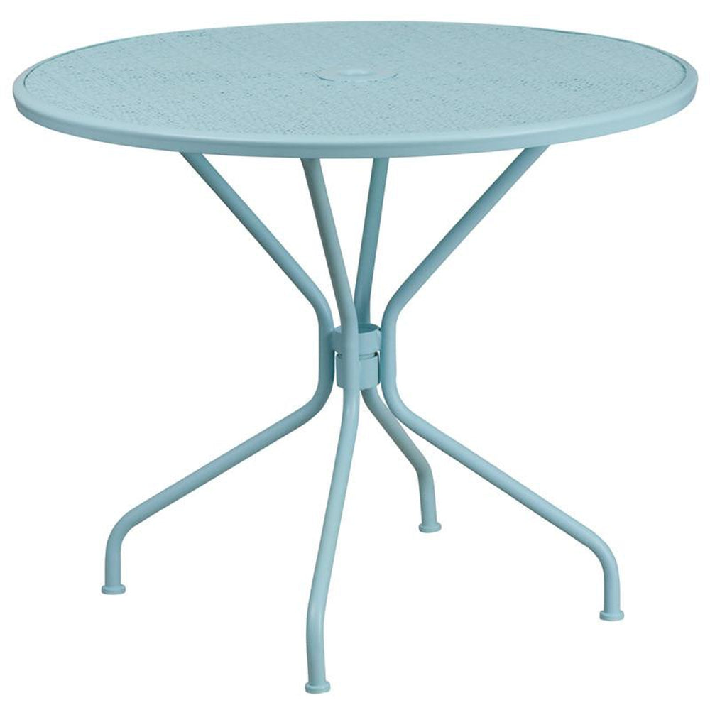 35 25 gold steel patio table