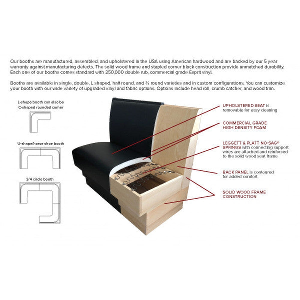 Classic Wood Custom Upholstered Booth