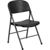 330 lb capacity white plastic folding chair with gray frame