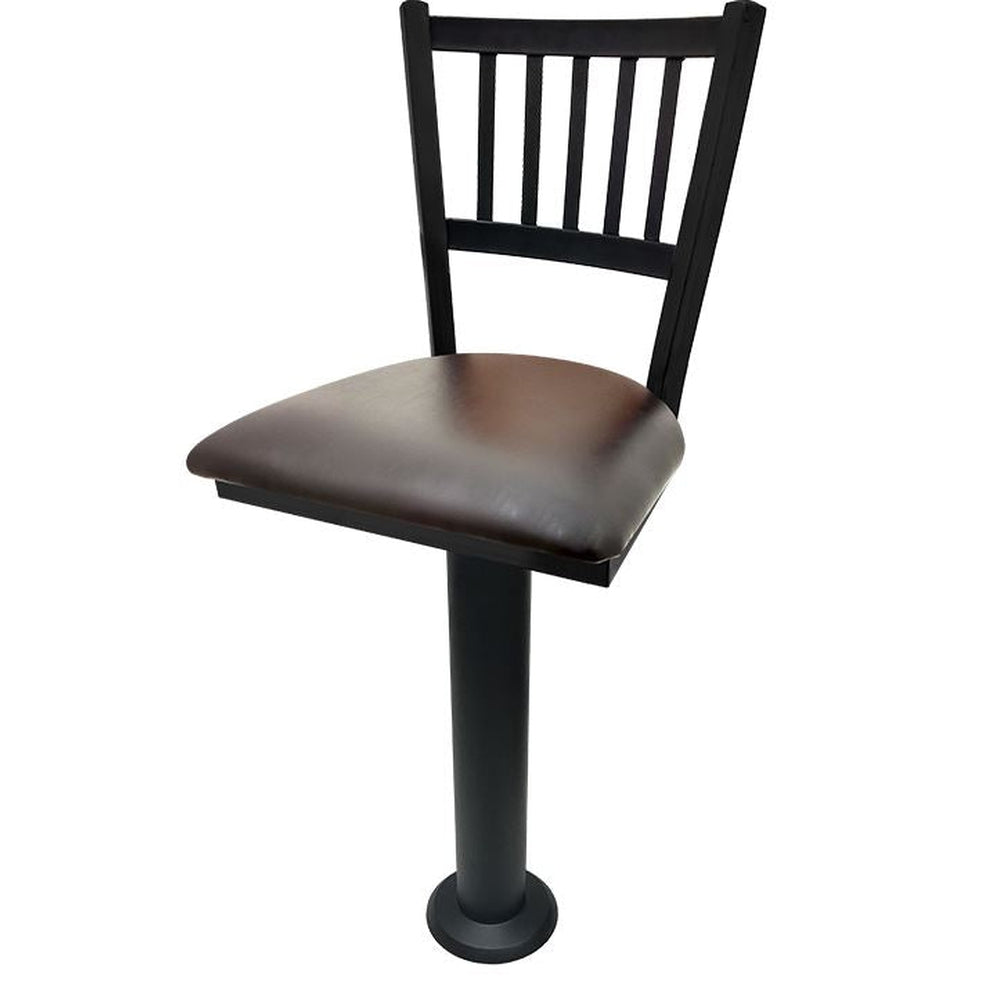 Vertical Back Restaurant Bolt Down Pedestal Barstool