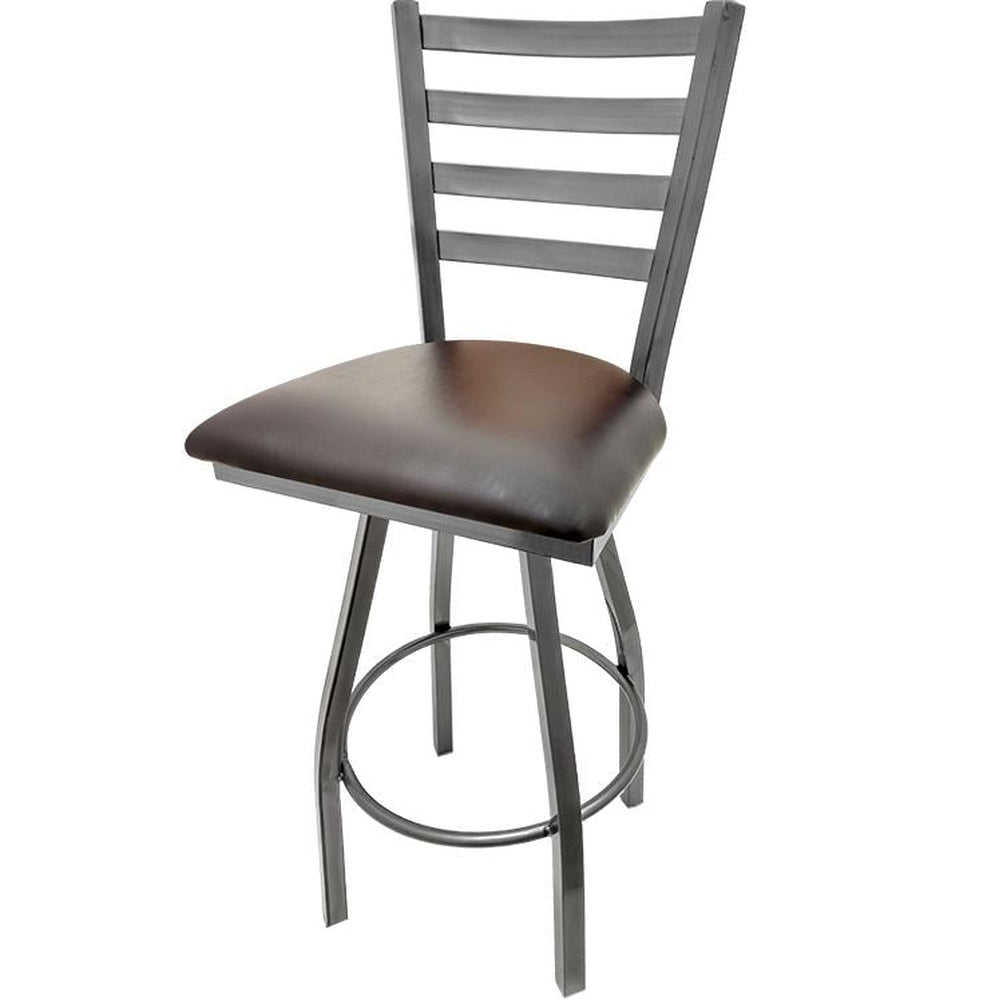 Ladderback Barstool with Clear Coat Swivel Frame