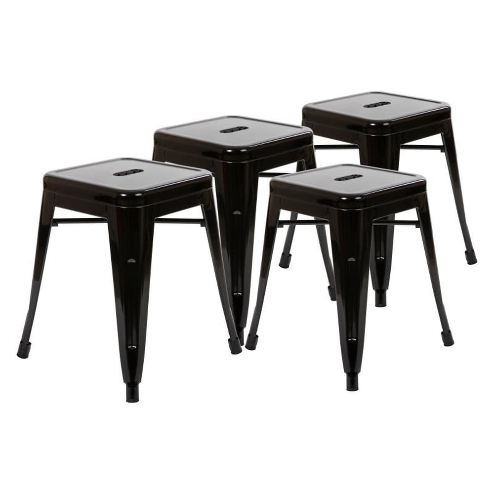 Kai 18" Dining Height Backless Metal Indoor Stackable Stool - Set of 4