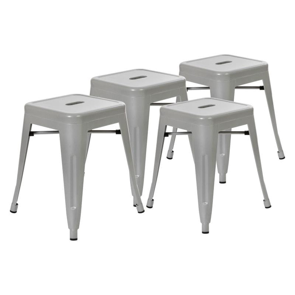 Kai 18" Dining Height Backless Metal Indoor Stackable Stool - Set of 4