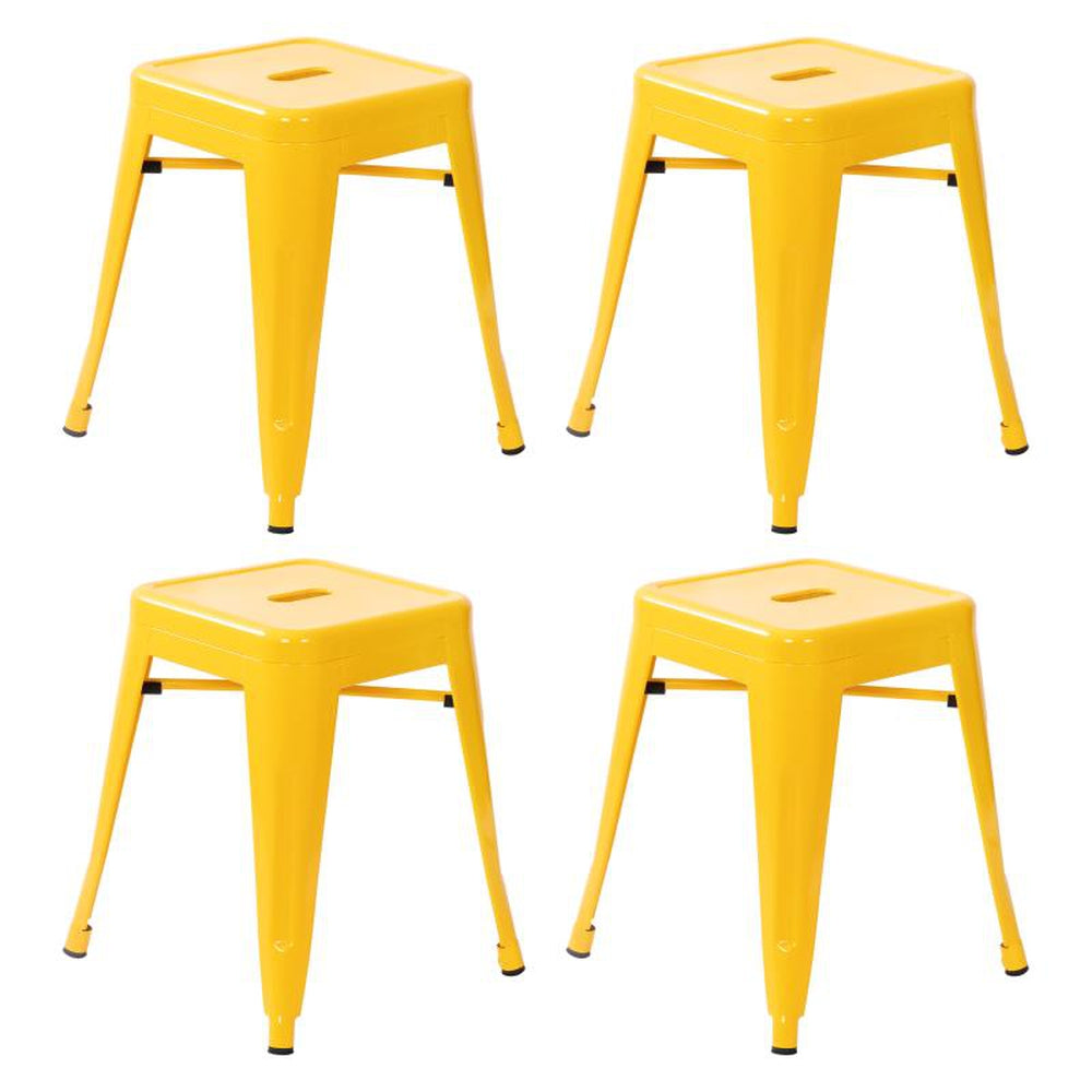 Kai 18" Dining Height Backless Metal Indoor Stackable Stool - Set of 4