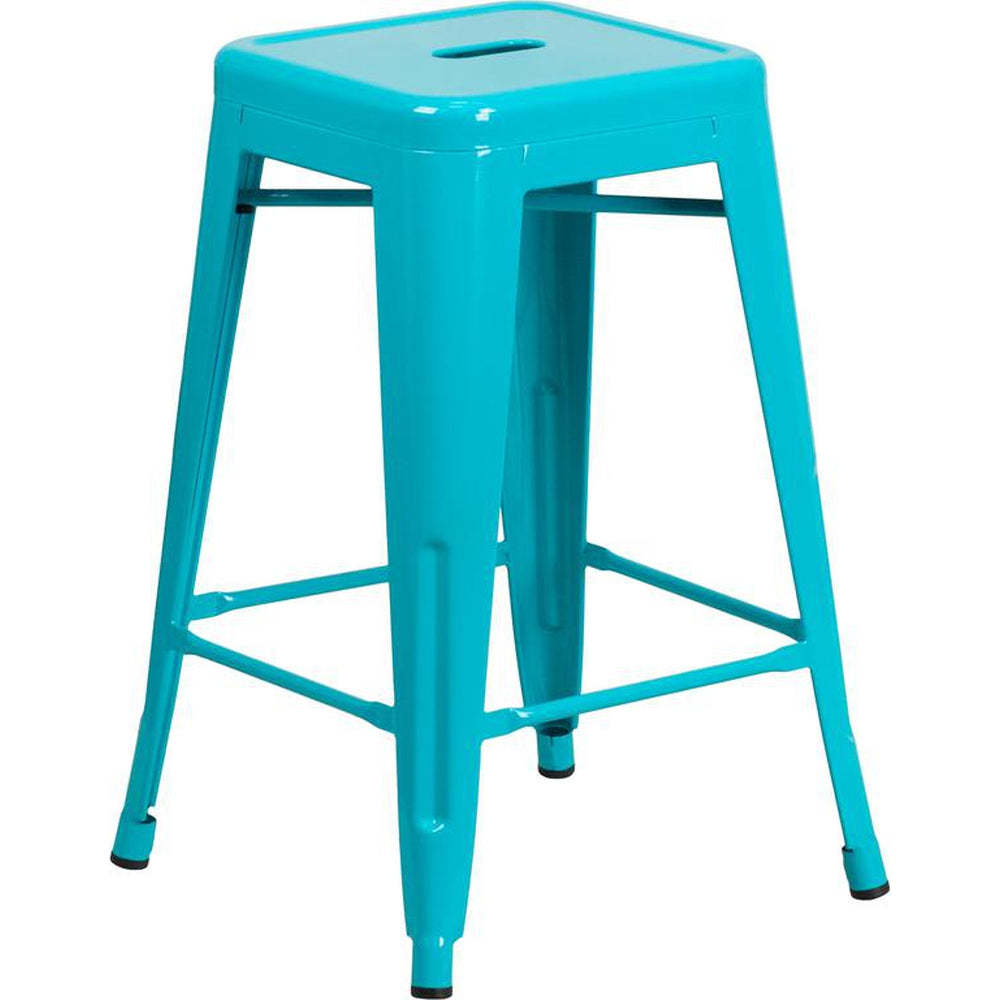 tolix style 24 high backless copper indoor outdoor counter height stool